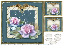 Rose in a Bowl Card Topper