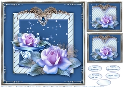 Rose in a Bowl Card Topper 2