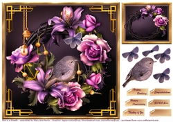 Bird in a Wreath Card Topper 2
