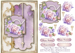 Verigated Roses & Pearls Card Topper