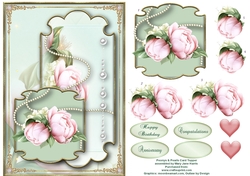 Peonys & Pearls Card Topper