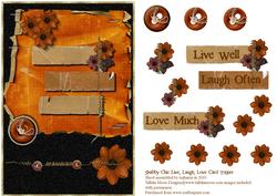 Shabby Chic Live, Laugh, Love Card Topper