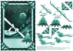 Teal Christmas Scene Card Topper
