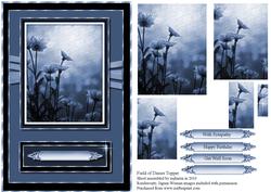 Blue Field of Dasies Pyramid Topper