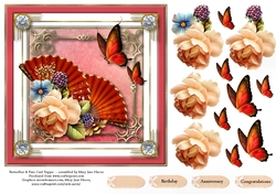 Butterflies & Fans Card Topper