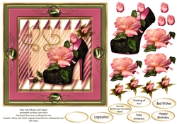 Shoe Full of Roses Card Topper 3