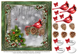 Red Cardinal of Christmas Cheer Card Topper