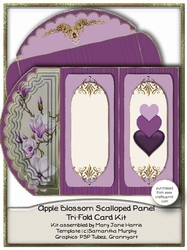 Apple Blossom Tri-Fold Scalloped Panel Card Kit