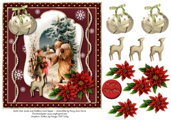 Yester-Year Santa & Children Card Topper 