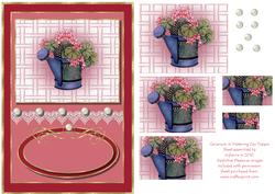 Geranium Pyramid in Watering Can Topper