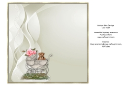 Antique Baby Carriage Card Insert