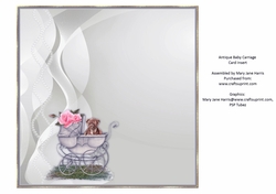 Antique Baby Carriage Card Insert 2