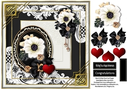 Black & White Floral Card Topper