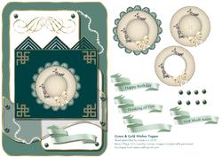 Green & Gold Wishes Card Topper
