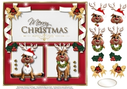Silly Reindeer Christmas Card Topper