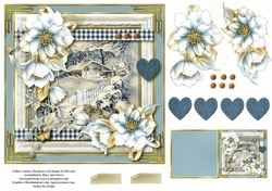 A Blue Country Christmas Card Topper & Gift Card 
