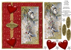 Vintage Chick-a-Dee Christmas Card Topper
