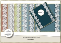 7 Lace Edged Backing Papers Kit 2