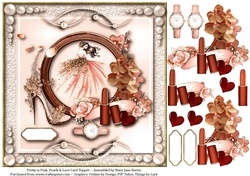 Pretty in Pink, Pearls & Lace Card Topper 2