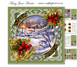 Blue Jay Christmas Scene Mini Kit