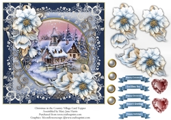 Christmas in the Country Village Card Topper 
