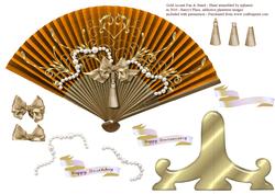 Gold Accent Fan & Stand