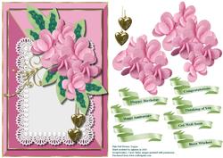 Pink Felt Flowers Card Topper