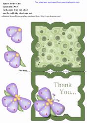 Thank You Green Square Border Card 14