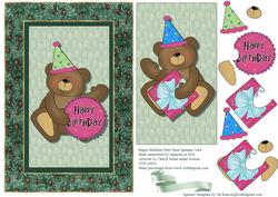 Birthday Party Bear Spinner Card