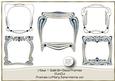 5 Blue & Gold Art Deco Frames - Cu4cu