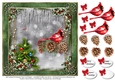 Red Cardinal of Christmas Cheer Card Topper 