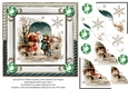 Vintage Santa & The Children Double Corner Stacker Card Topper