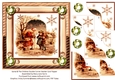 Vintage Santa & The Children Double Corner Stacker Card Topper 2