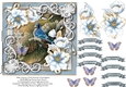 Christmas Blue Jay on a Pine Branch Card Topper