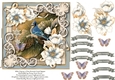 Christmas Blue Jay on a Pine Branch Card Topper 2