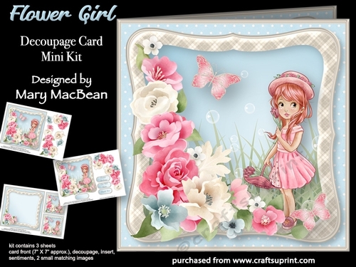 Flower Girl - Decoupage Card Mini Kit