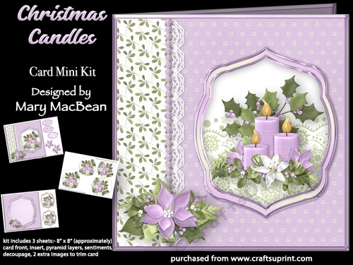 Christmas Candles - Border Card Mini Kit
