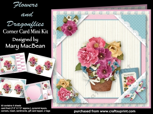 Flowers and Dragonflies - Corner Card Mini Kit