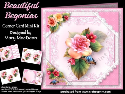 Beautiful Begonias - Corner Card Mini Kit