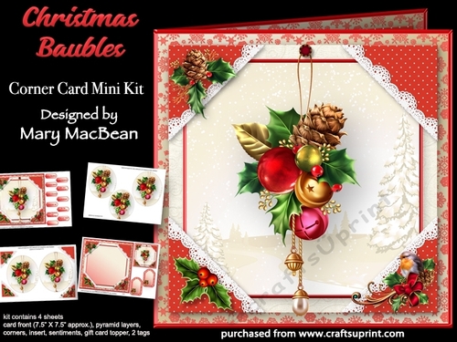 Christmas Baubles - Corner Card Mini Kit