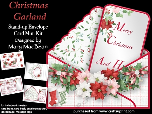 Christmas Garland - Stand-up Envelope Card Mini Kit