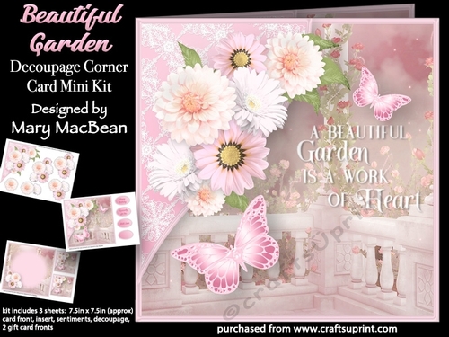 Beautiful Garden - Decoupage Corner Card Mini Kit