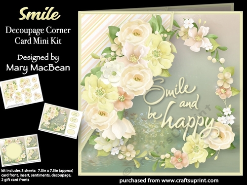 Smile - Decoupage Corner Card Mini Kit