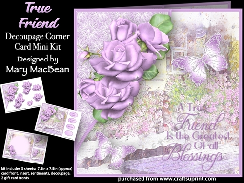 True Friend - Decoupage Corner Card Mini Kit