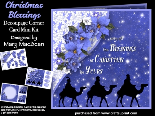 Christmas Blessings - Decoupage Corner Card Mini Kit