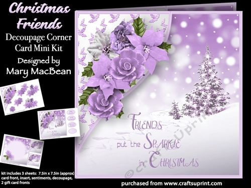 Christmas Friends - Decoupage Corner Card Mini Kit