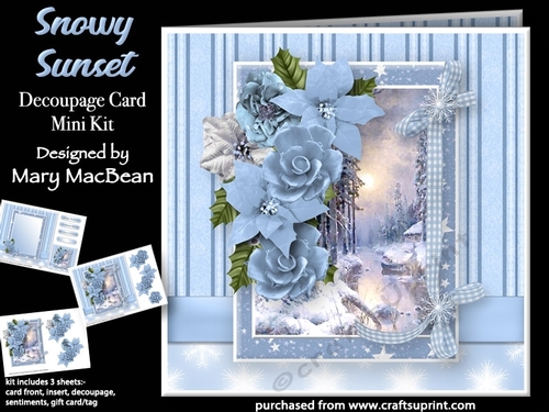 Snowy Sunset - Decoupage Card Mini Kit