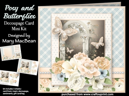 Posy and Butterflies - Decoupage Card Mini Kit