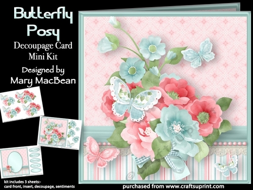 Butterfly Posy - Decoupage Card Mini Kit