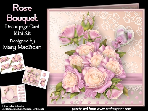Rose Bouquet - Decoupage Card Mini Kit